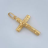 Pendant Cross Christ 1.2gr / 1 1/4 in / 18K Yellow Gold %