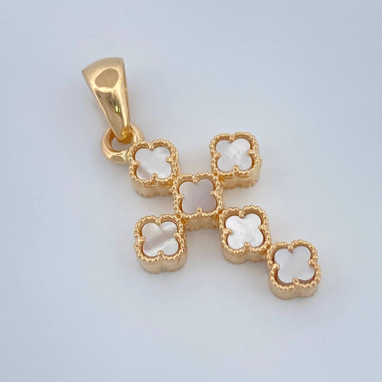 Dije Cruz Trebol 3.4gr / 1 1/4 in / Oro Amarillo Nac.Esp. 18K %