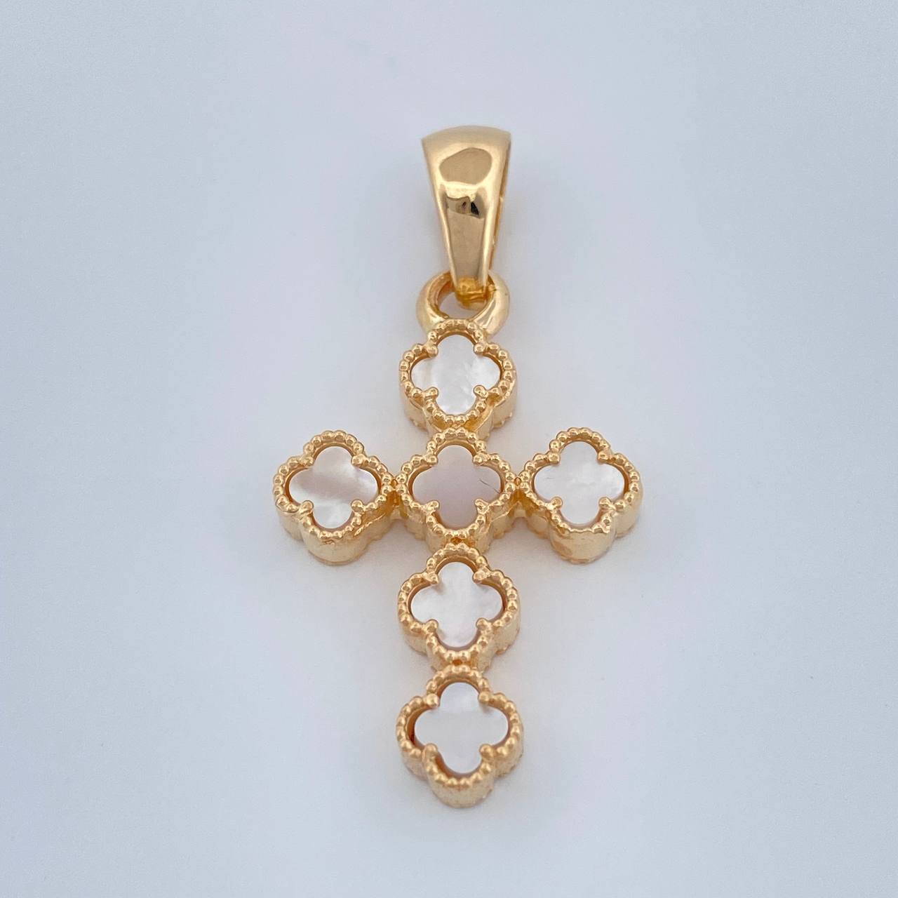 Dije Cruz Trebol 3.4gr / 1 1/4 in / Oro Amarillo Nac.Esp. 18K %