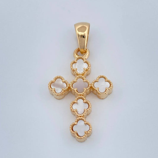 Dije Cruz Trebol 3.4gr / 1 1/4 in / Oro Amarillo Nac.Esp. 18K %