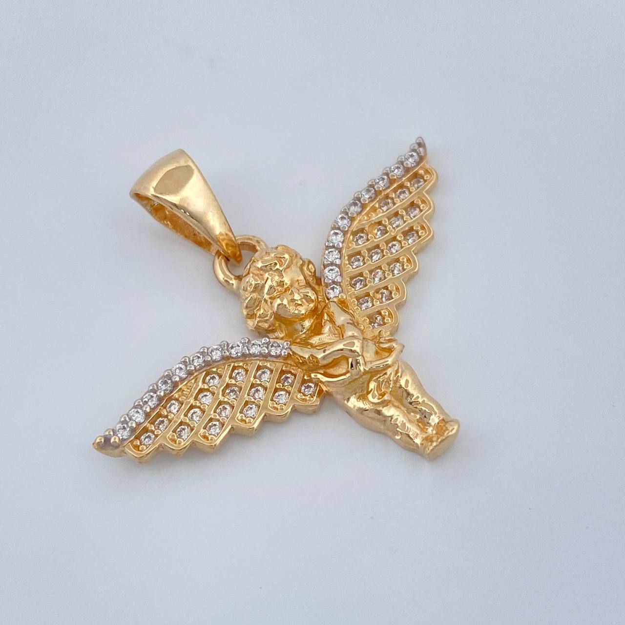 Dije Angel de la Guarda 3.3gr / 1 in / Dos Oros  Amarillo Blanco 18%