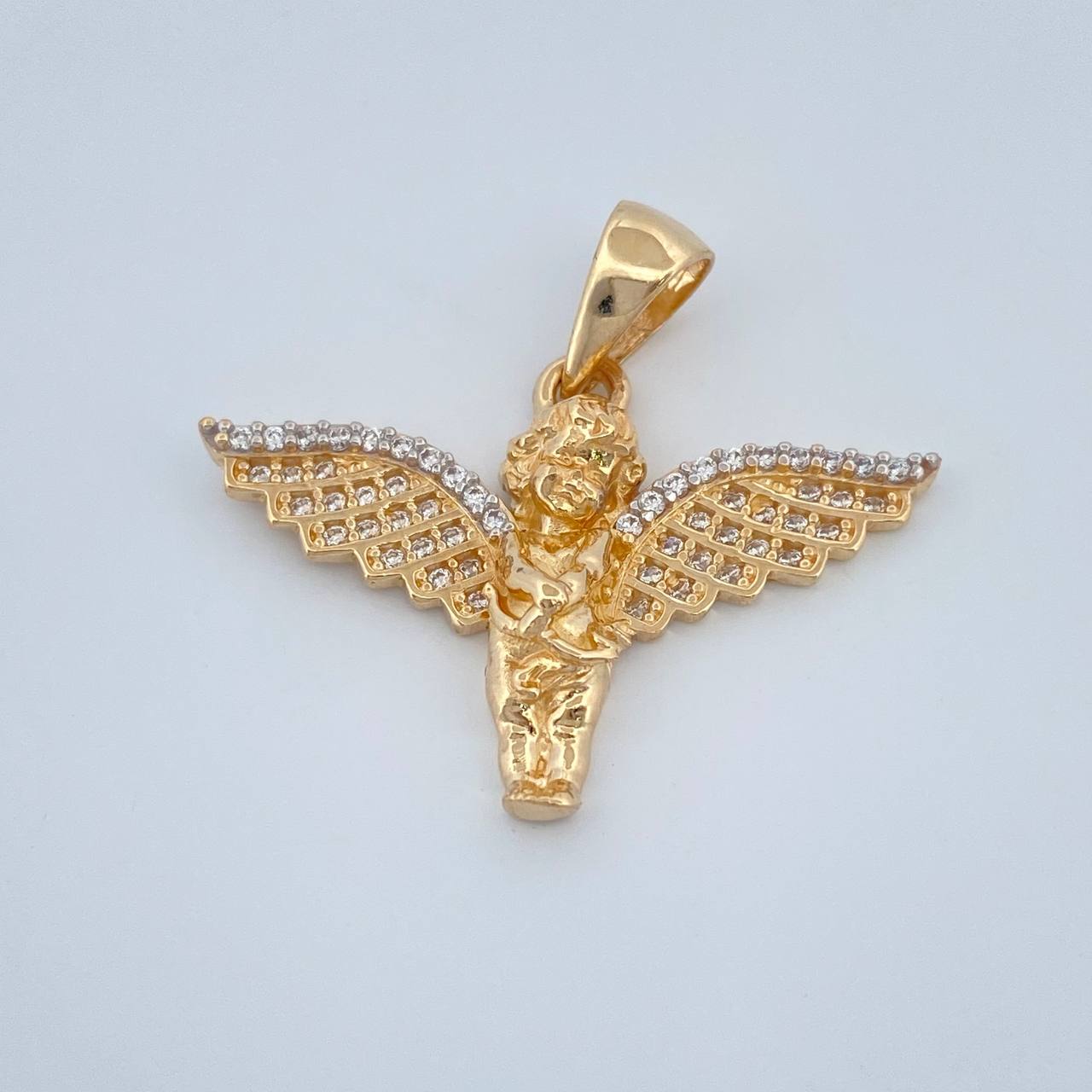 Dije Angel de la Guarda 3.3gr / 1 in / Dos Oros  Amarillo Blanco 18%