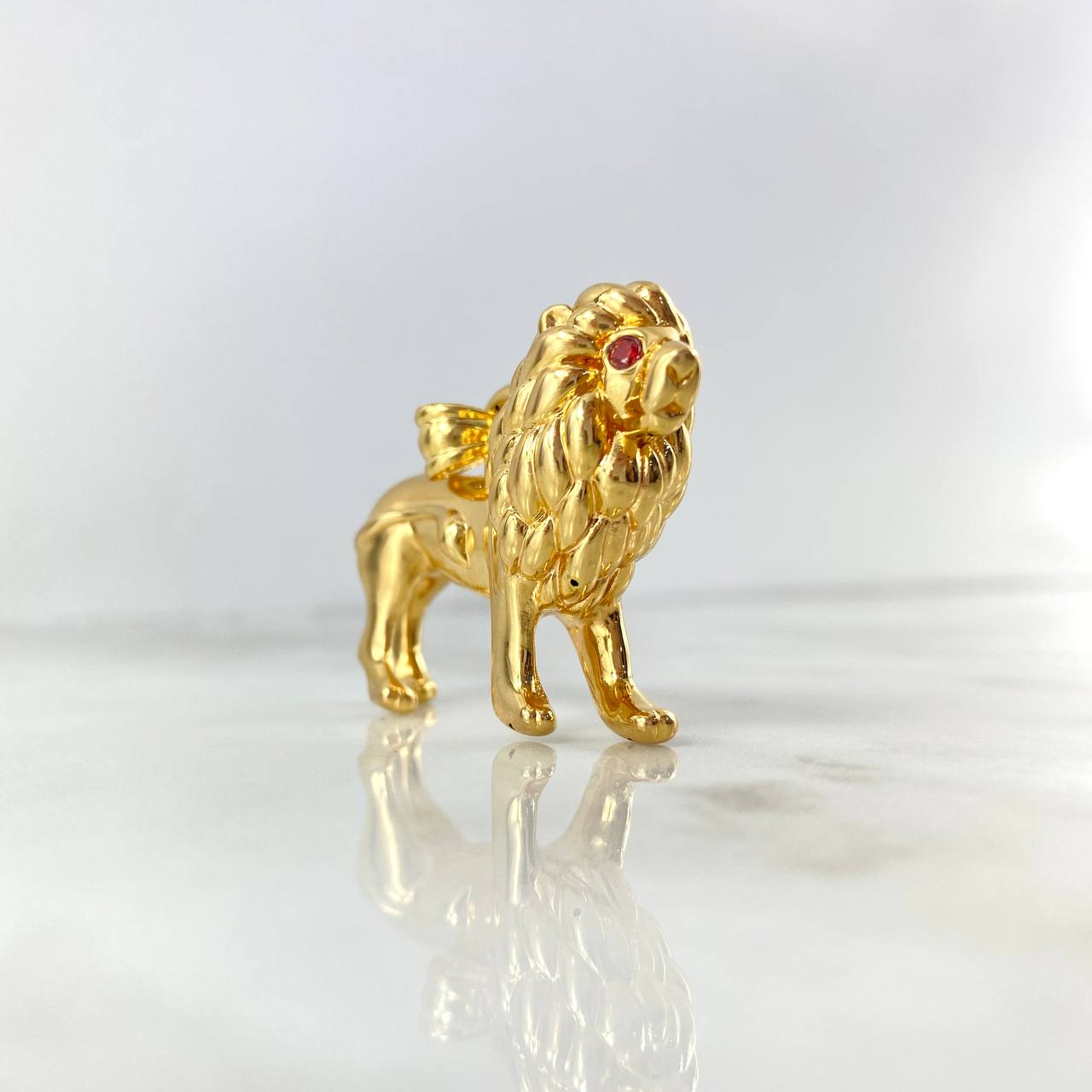 Pendant Leon 5.95gr / 3.5cm Red Zircons Yellow Gold Italy +4 (Offer)