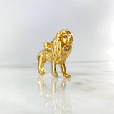 Pendant Leon 5.95gr / 3.5cm Red Zircons Yellow Gold Italy +4 (Offer)