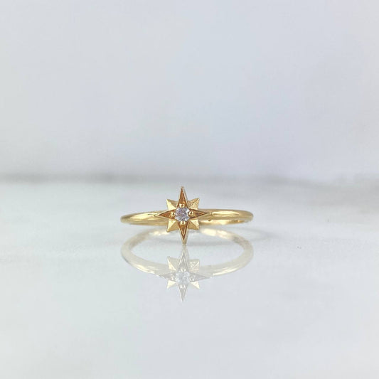 Star Ring 1.6gr / T6 1/4 / White Zircon Yellow Gold *