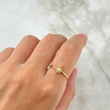 Star Ring 1.6gr / T6 1/4 / White Zircon Yellow Gold *