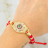 Red Bracelet Charm Mobile Rudder 8gr / 5mm Three Golds 18K *