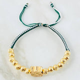 Pulsera Verde Herraje Escudo Deportivo Cali 6.2gr / 6mm Oro Amarillo 18K ©