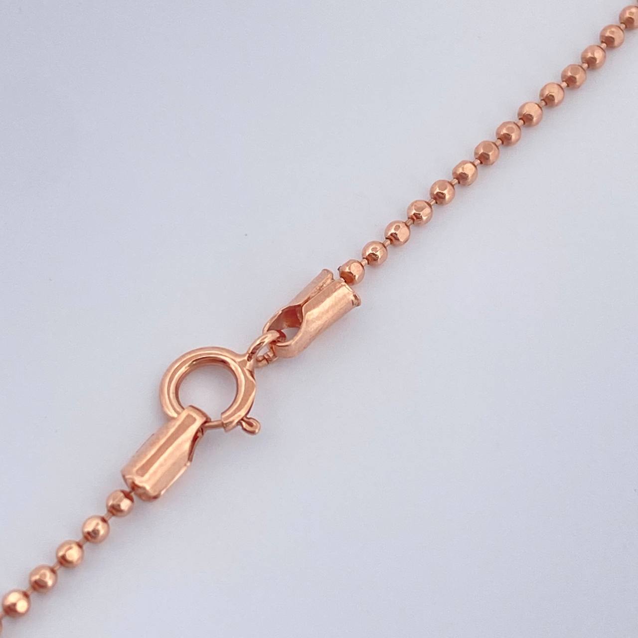 Set Cadena y Dije Militar + Rostro Oso 4.15gr / 19 1/4 in / 1mm Oro Rosa 18K %