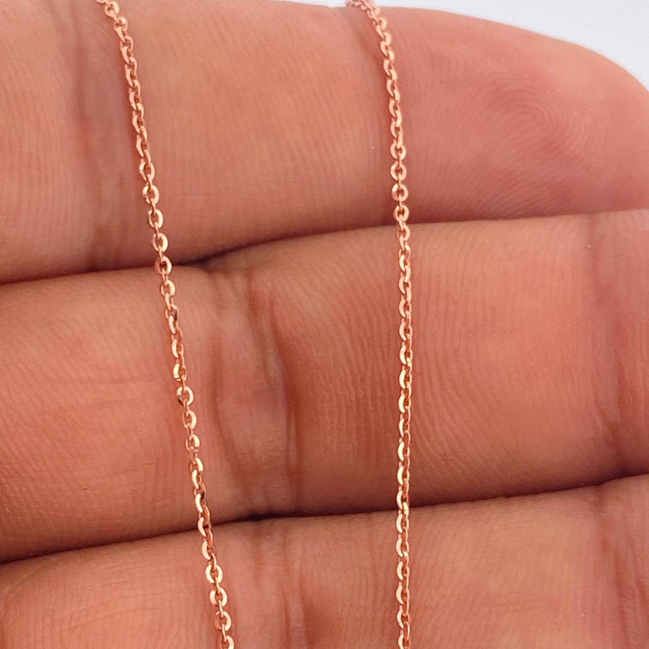 Set Cadena y Dije Militar + Rostro Oso 4.1gr / 19 1/2 in / 1mm Oro Rosa 18K %