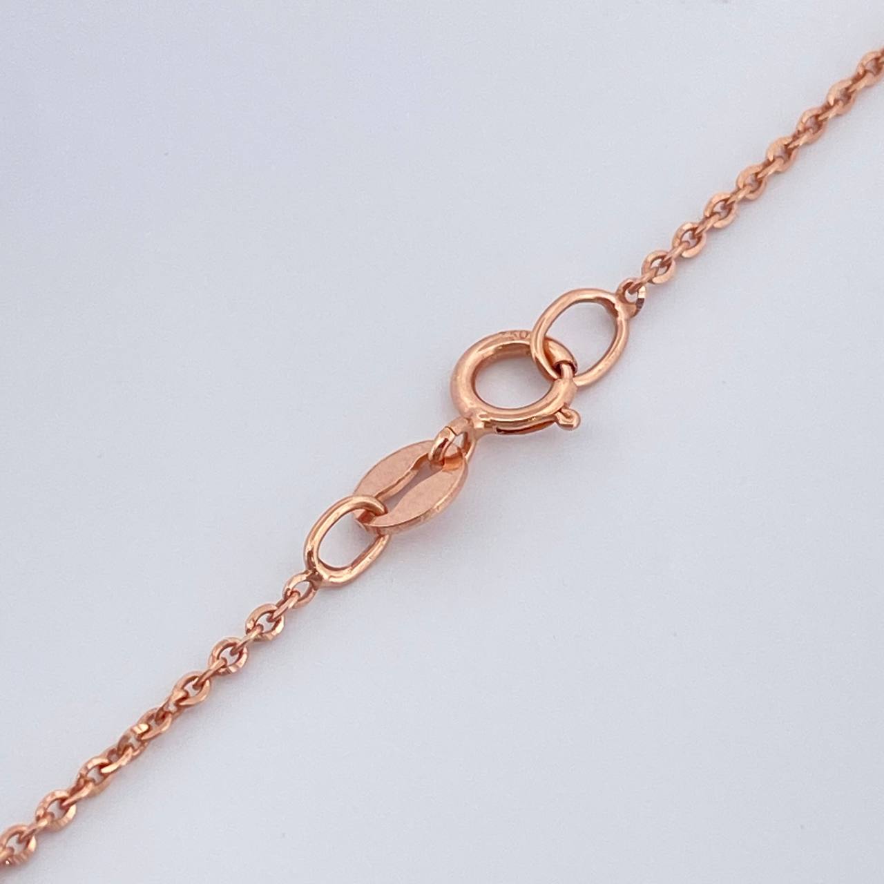 Set Cadena y Dije Aro Seguido + Cruz 2.4gr / 19 1/2 in / 0.15mm Oro Rosa 18K %