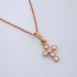 Set Cadena y Dije Aro Seguido + Cruz 2.4gr / 19 1/2 in / 0.15mm Oro Rosa 18K %