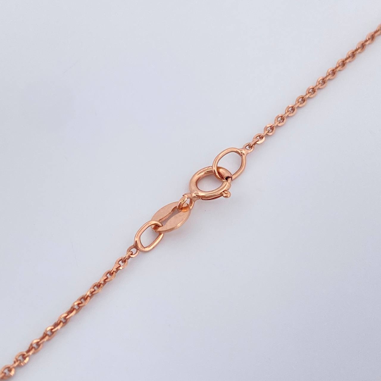 Set Cadena y Dije Aro Seguido + Corazón 2.1gr / 19 1/2 in / 1mm Oro Rosa 18K %