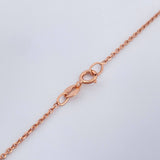 Set Cadena y Dije Aro Seguido + Corazón 2.1gr / 19 1/2 in / 1mm Oro Rosa 18K %
