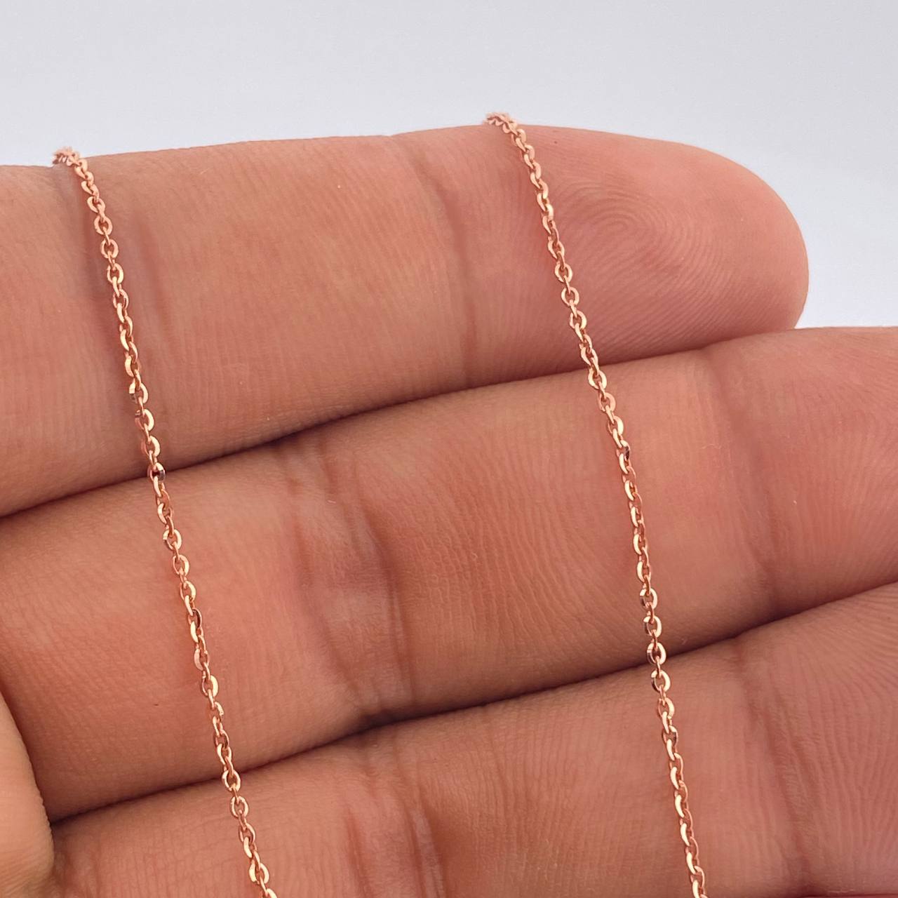 Set Cadena y Dije Aro Seguido + Ancla 2.15gr / 20 1/2 in / 0.15mm Oro Rosa 18K %