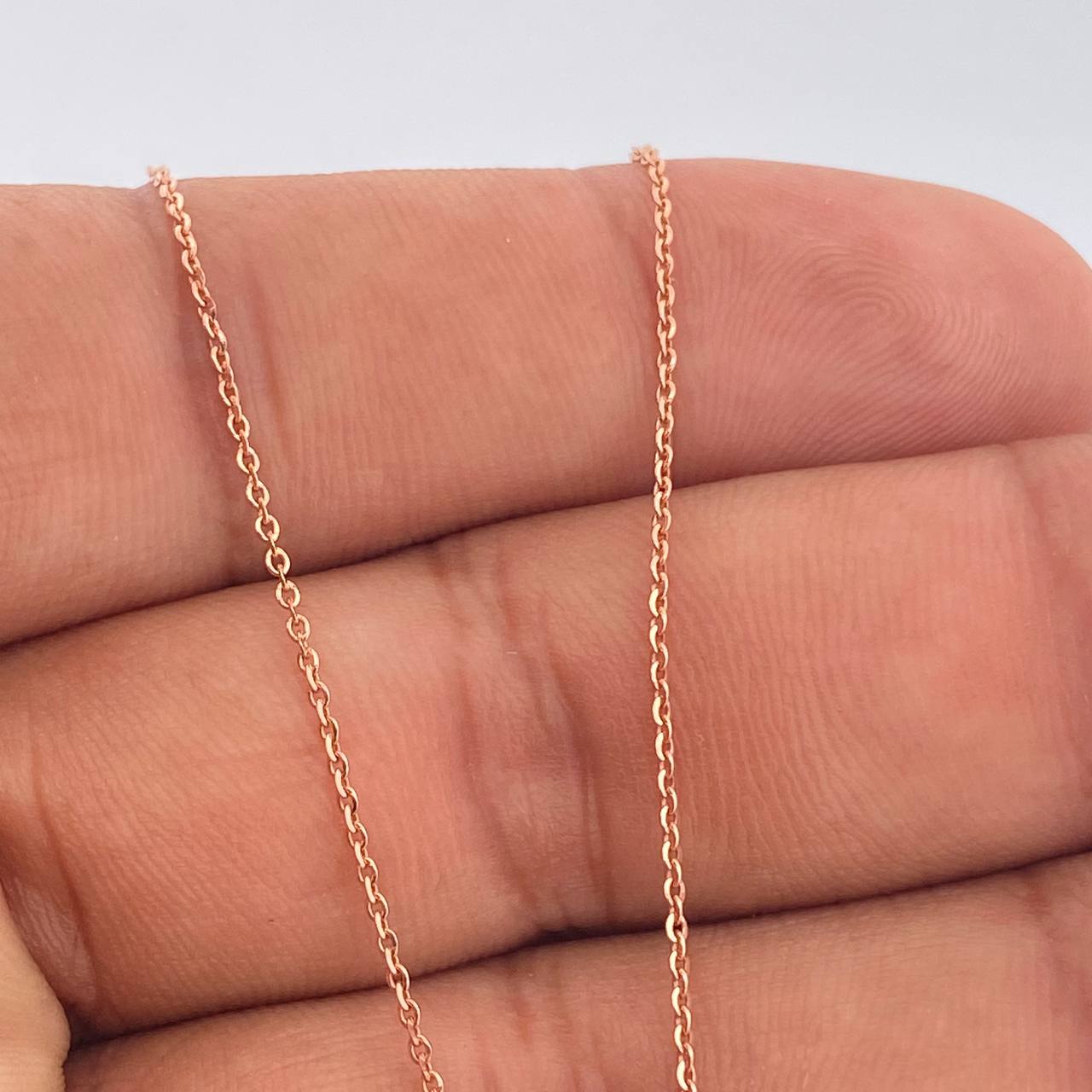 Set Cadena y Dije Aro Seguido + Ancla 2.1gr / 19 1/2 in / 0.65mm Oro Rosa 18K %