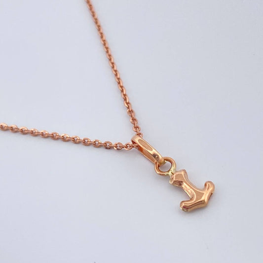 Set Cadena y Dije Aro Seguido + Ancla 2.1gr / 19 1/2 in / 0.65mm Oro Rosa 18K %