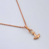 Set Cadena y Dije Aro Seguido + Ancla 2.1gr / 19 1/2 in / 0.65mm Oro Rosa 18K %
