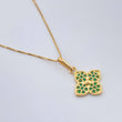 Set Cadena y Dije Veneciana + Flor 2.05gr / 15 3/4 in / 1mm Oro Amarillo 18K %