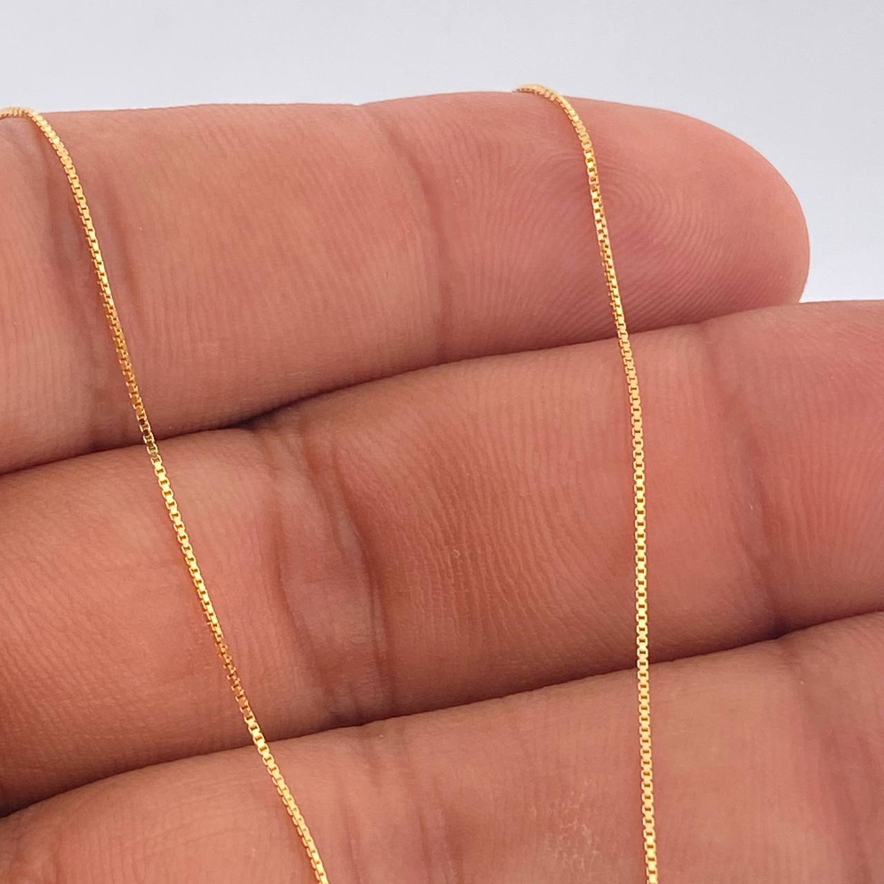 Set Cadena y Dije Veneciana + Virgen Maria 1.8gr / 17 3/4 in / 1mm Oro Amarillo 18K %