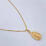 Set Cadena y Dije Veneciana + Virgen De Guadalupe 1.55gr / 17 1/2 in / 1mm Oro Amarillo 18K %