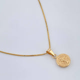 Venetian Chain and Pendant Set + Saint Benedict 1.35gr / 15 3/4 in / 1mm 18K Yellow Gold %