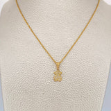 Set Cadena y Dije Lazo + Oso Ts 1.6gr / 17 3/4 in / 1mm Oro Amarillo 18K %