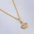 Set Cadena y Dije Lazo + Corona 1.6gr / 17 1/2 in / 1mm Oro Amarillo 18K %