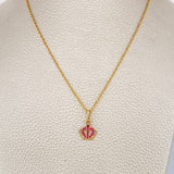 Set Cadena y Dije Lazo + Corona 1.6gr / 17 3/4 in / 1mm Oro Amarillo 18K %