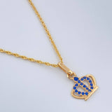 Set Cadena y Dije Lazo + Corona 1.65gr / 17 3/4 in / 1mm Oro Amarillo 18K %