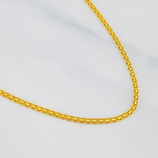 Cadena China 3.35g / 24 in / 1.5mm Oro Amarillo 18K
