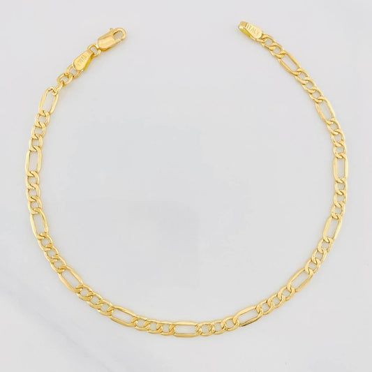 Pulso Figaro 2.35g / 7 3/4 in / 3.5mm Oro Amarillo 18K