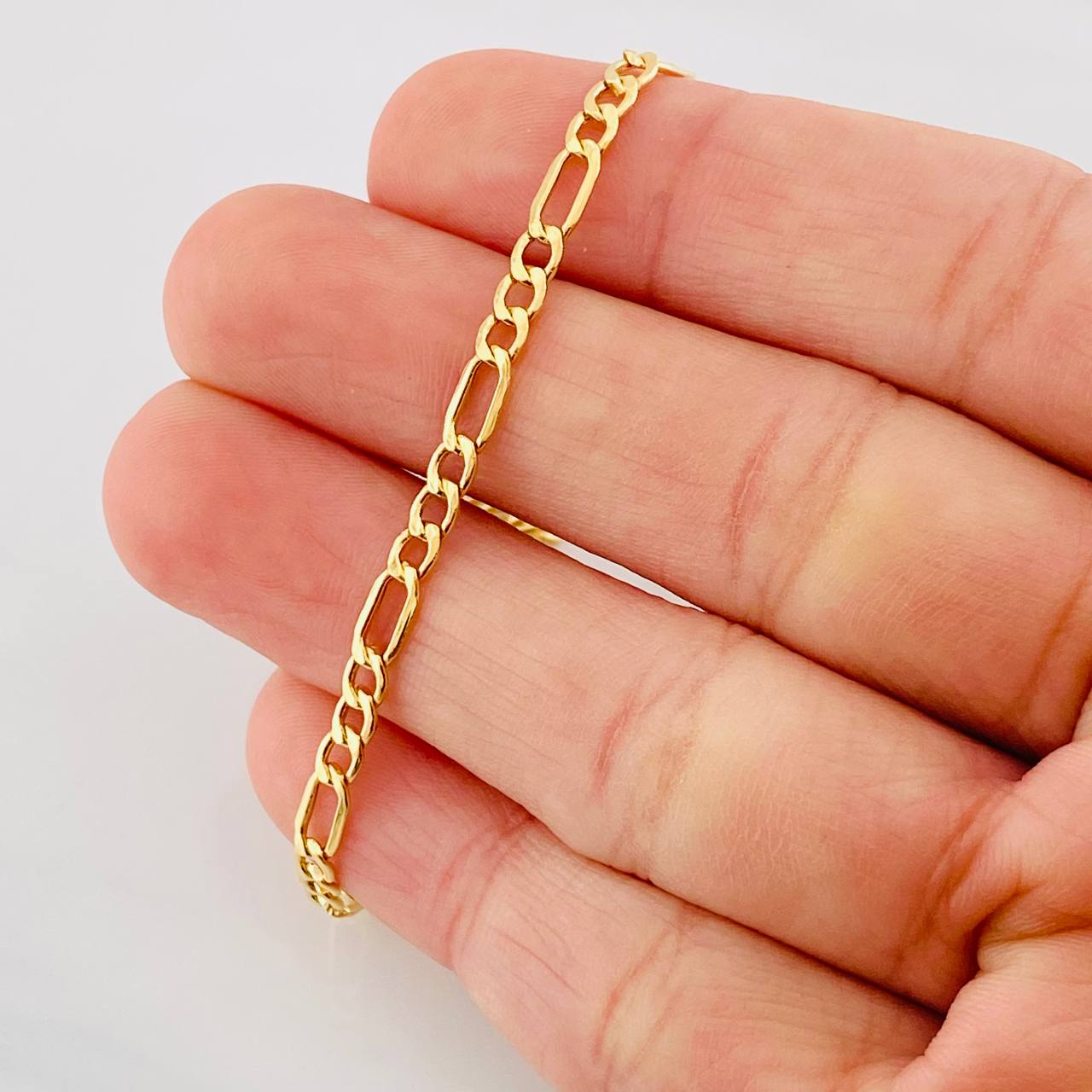 Figaro Bracelet 2.35g / 7 3/4 in / 3.5mm Yellow Gold 18K