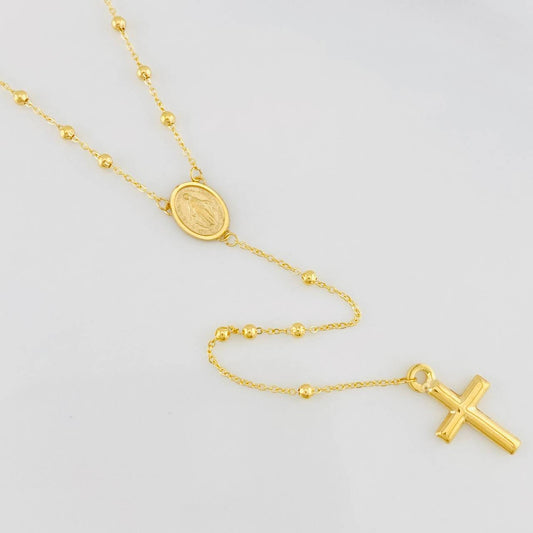 Rosario Aro Seguido Virgen Milagrosa 2.65g / 20 in / 3.2mm Oro Amarillo 18K
