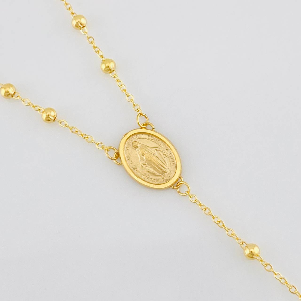 Rosario Aro Seguido Virgen Milagrosa 2.65g / 20 in / 3.2mm Oro Amarillo 18K