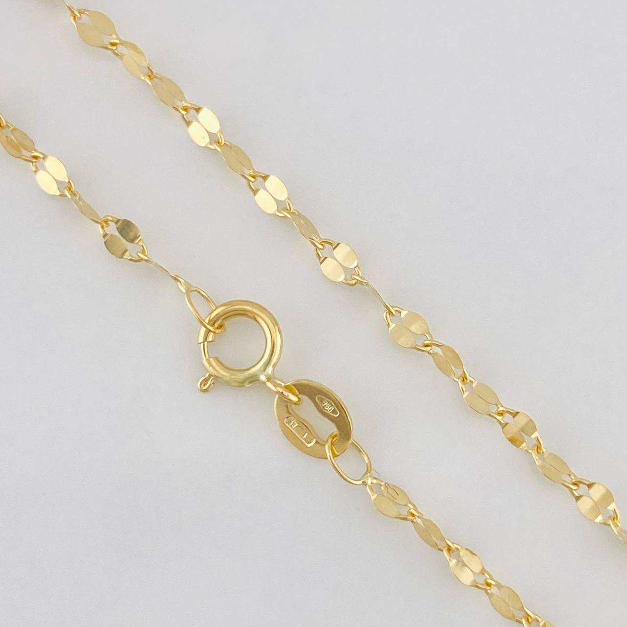 Cadena Flor Espejo 1.15g / 18 in / 1.2mm Oro Amarillo 18K