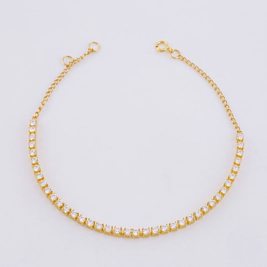 Pulso Tenis 3.3g / 7 1/4 in / 2.1mm Oro Amarillo 18K