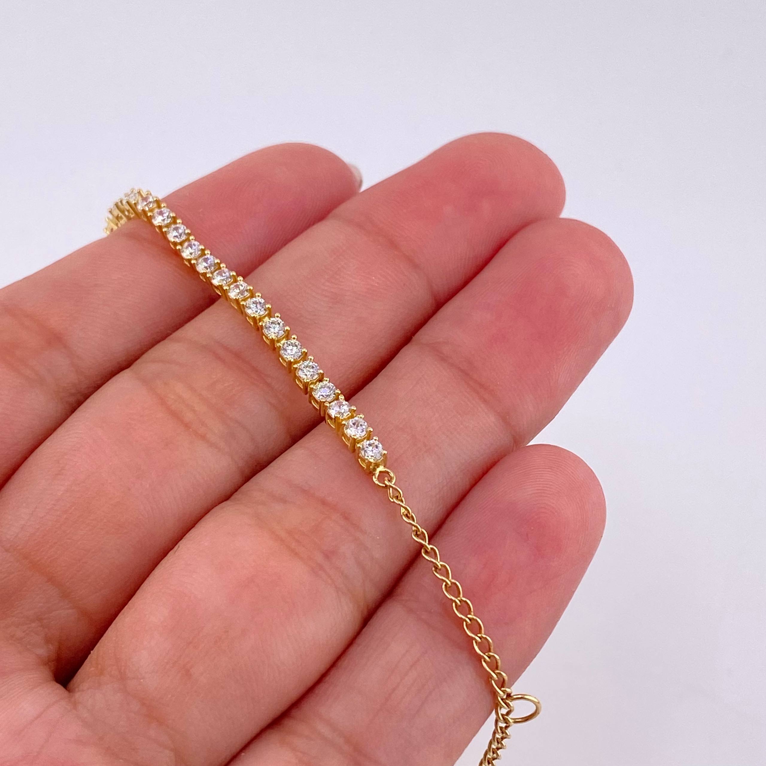 Pulso Tenis 3.3g / 7 1/4 in / 2.1mm Oro Amarillo 18K