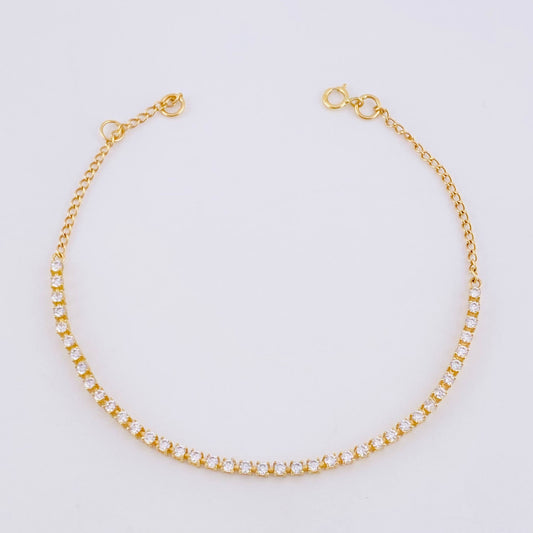 Pulso Modulable Tenis 2.6g / 7 in - 6 1/2 in / 2mm Oro Amarillo 18K