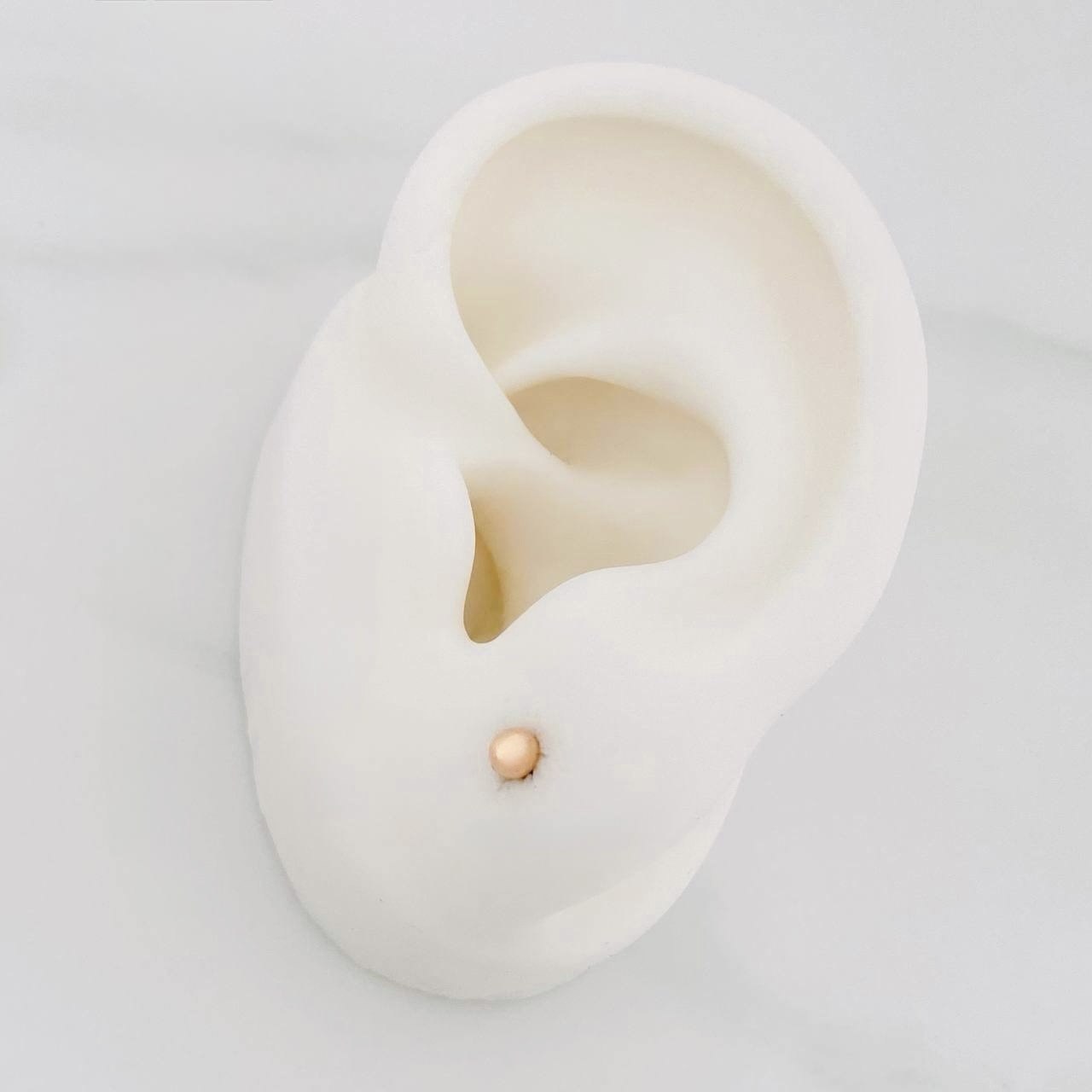 Plain Bead Stud Earrings 0.4g / in / 4mm 18K Rose Gold
