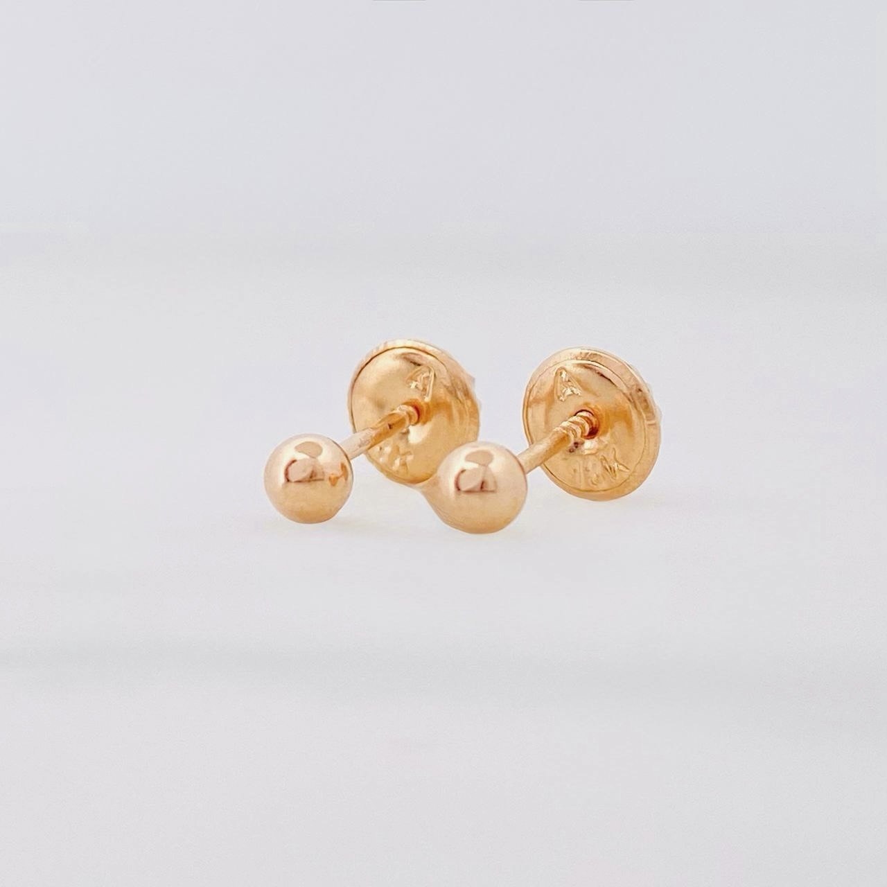 Topos Bola Lisa 0.45g / in / 4mm Oro Rosa 18K