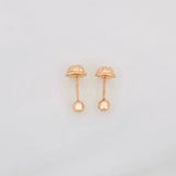 Plain Bead Stud Earrings 0.4g / in / 4mm 18K Rose Gold