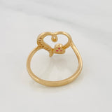 Anillo Corazon 2.15g / T5 1/2 Dos Oros Amarillo Blanco 18K