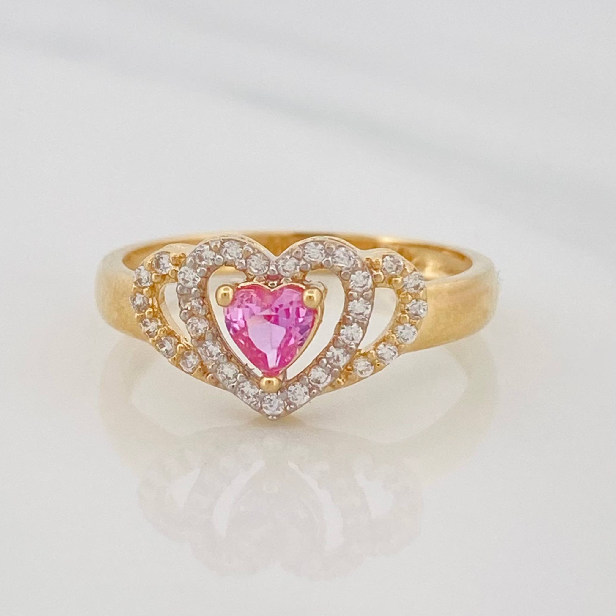 Anillo Corazon 2.3g / T6 1/2 Oro Amarillo 18K