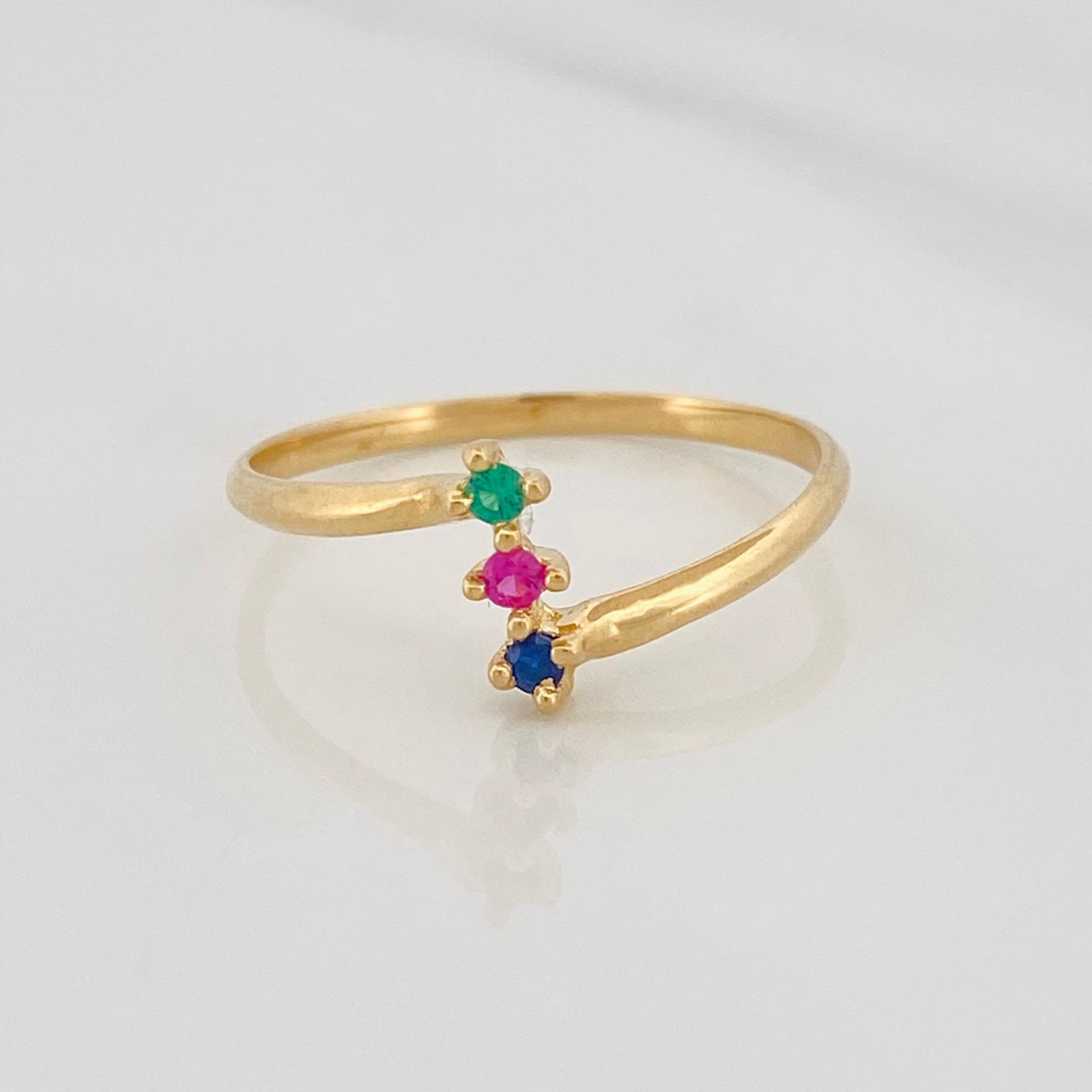 Anillo Semaforo 1.2g / T7 Oro Amarillo 18K