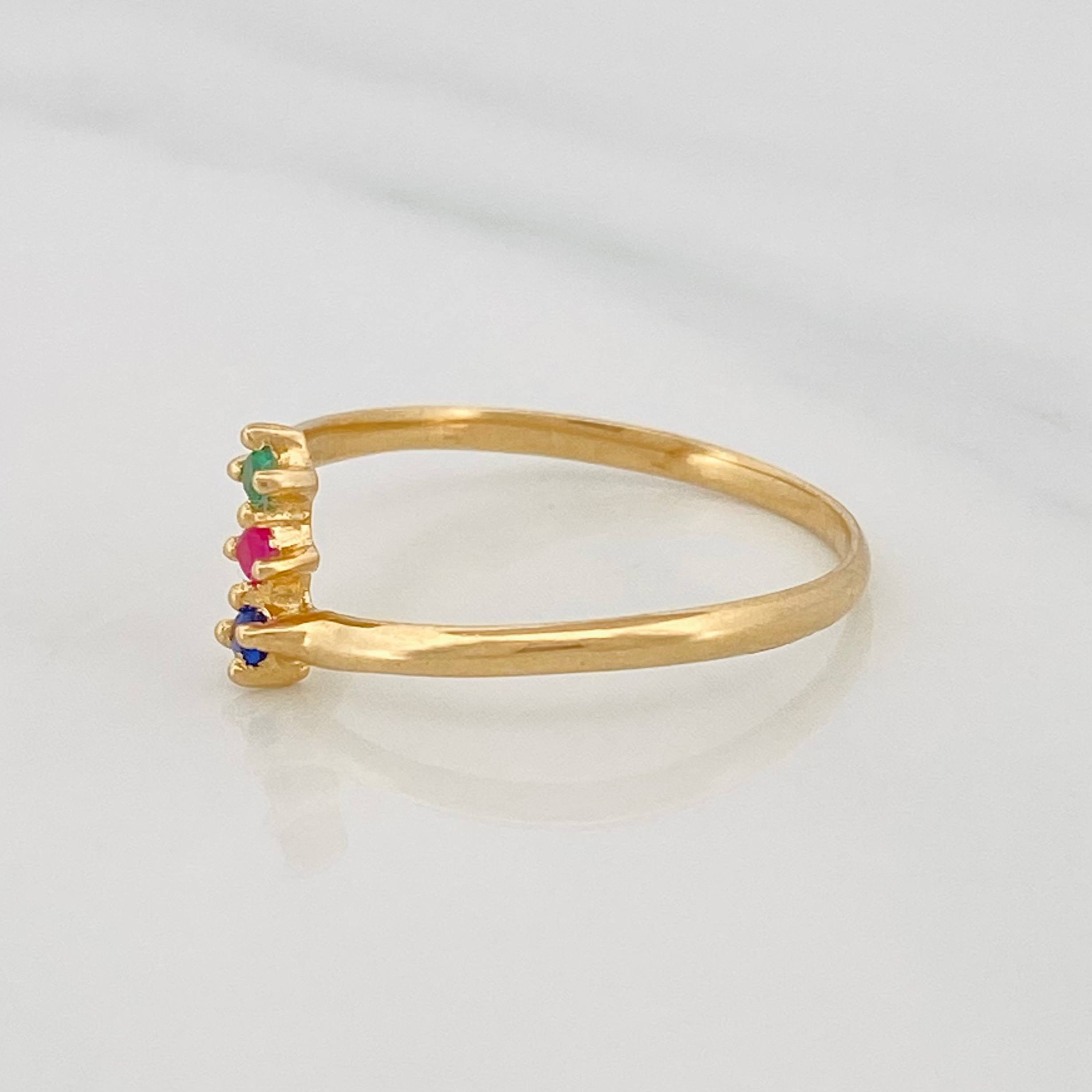 Anillo Semaforo 1.2g / T7 Oro Amarillo 18K