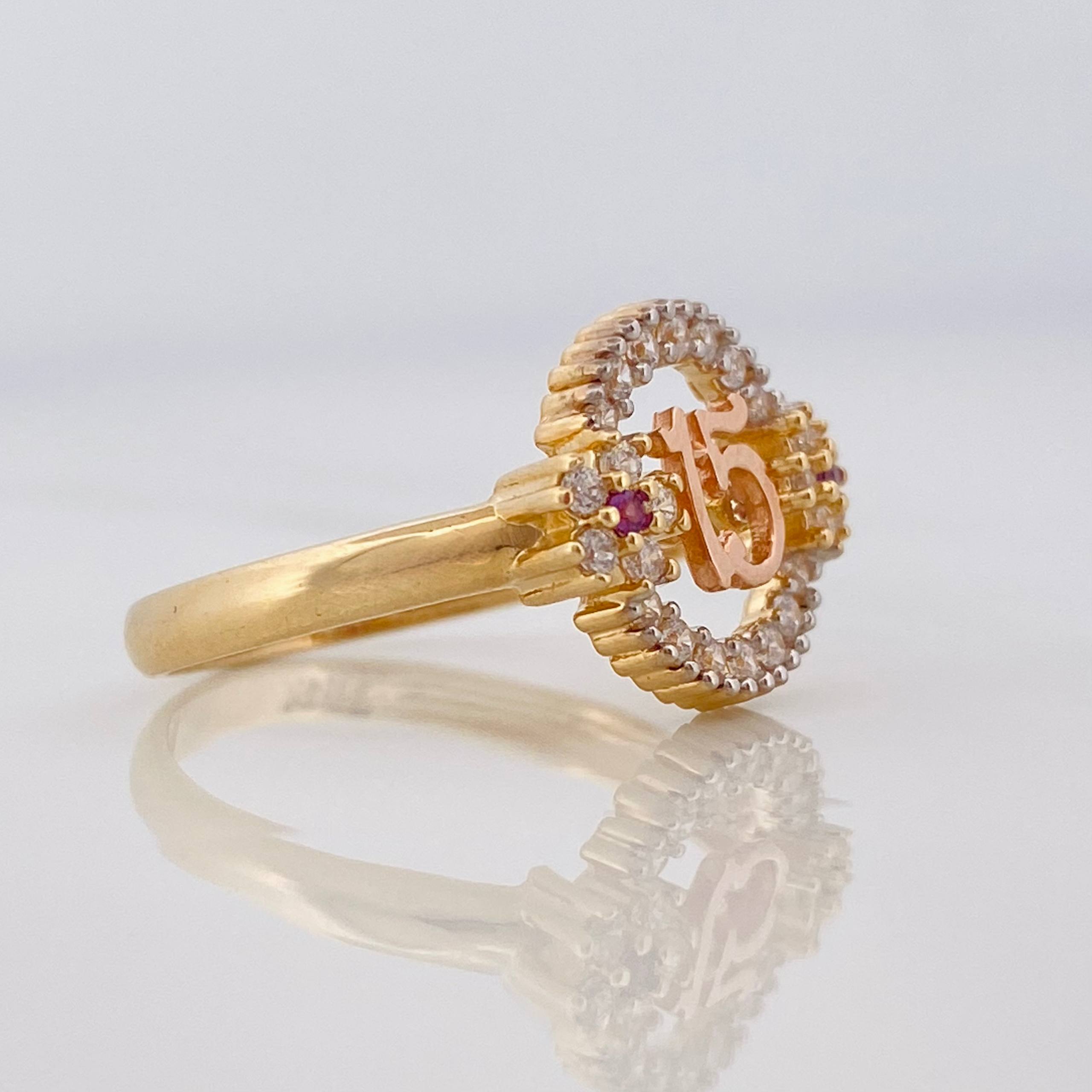 Ring 15s Circle 2.75g / T6 1/2 Three Golds 18K