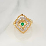 Spring Flower Ring 4.1 g / T6 Two-Tone Yellow White Gold 18K