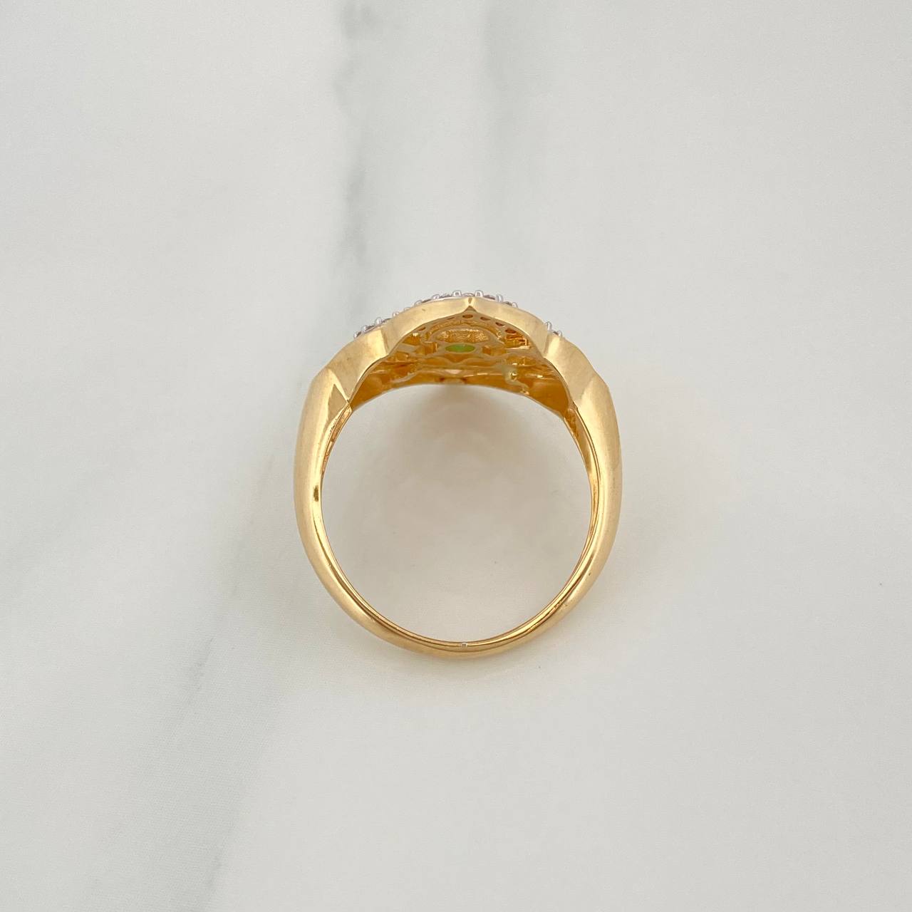 Spring Flower Ring 4.1 g / T6 Two-Tone Yellow White Gold 18K