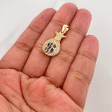 Pendant Money Bag 2.3 g / 1 in Two-Tone Black Yellow 18K Gold